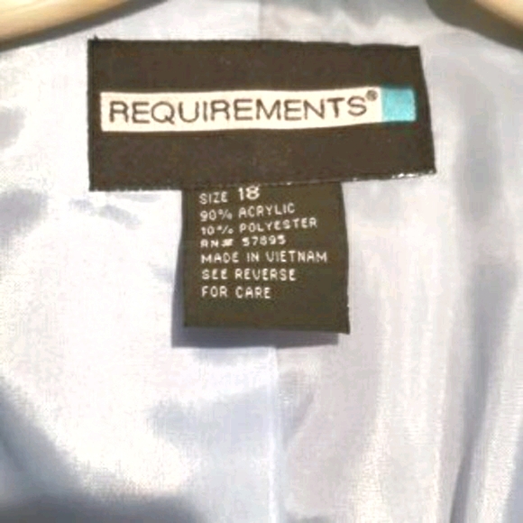 REQUIREMENTS TWEED 2 PC SUIT BLUE/WHITE CHECKERED SZ 18 - Picture 7 of 8